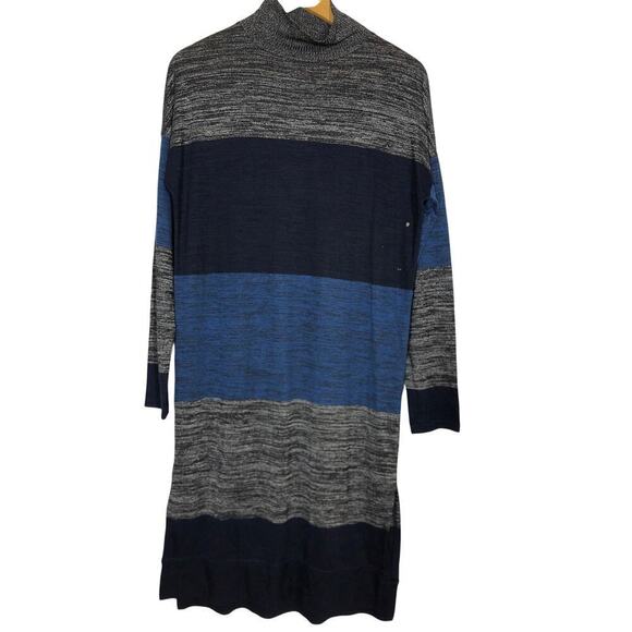 Rag & Bone Bowery Sweater Dress Long Sleeve Turtleneck Colorblock Striped Large - Picture 3 of 9